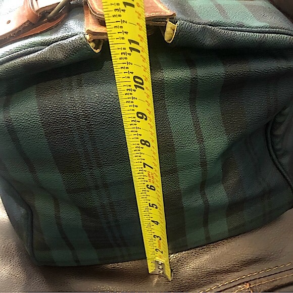 K RALPH LAUREN Black Watch Plaid Speedy Boston Travel Vacation Camp Shoulder Bag - Picture 10 of 17